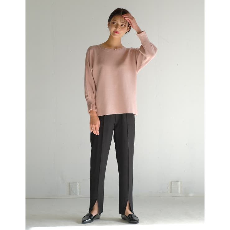 女性らしいニュアンスたっぷり！袖口プリーツニットトップス | aquagarage | 詳細画像9 