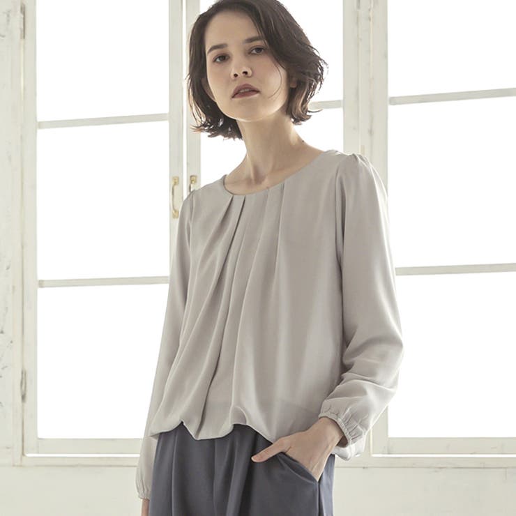ライトグレー | ブラウス トップス タック | aquagarage