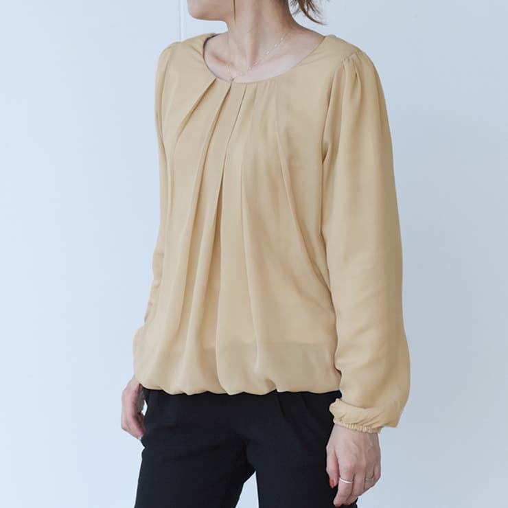 ベージュ | ブラウス トップス タック | aquagarage