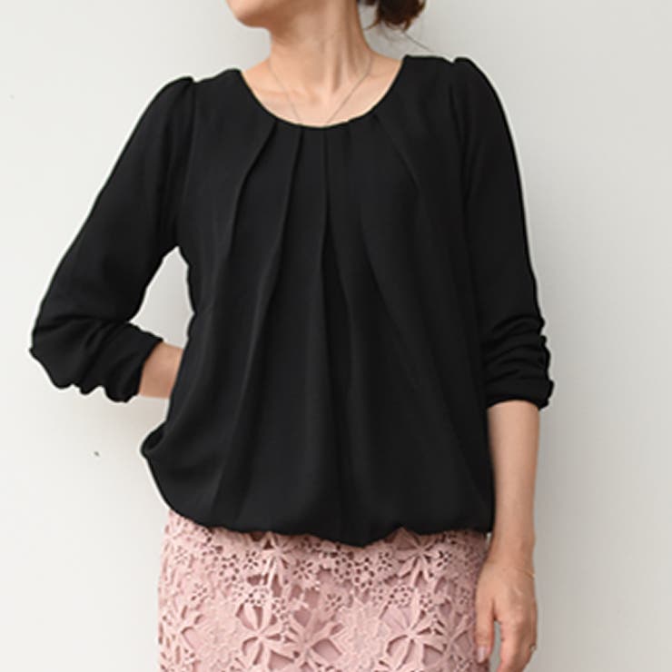 ブラック | ブラウス トップス タック | aquagarage