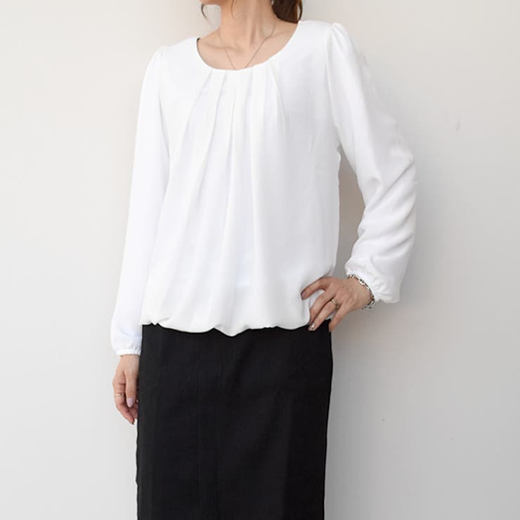 オフホワイト | ブラウス トップス タック | aquagarage