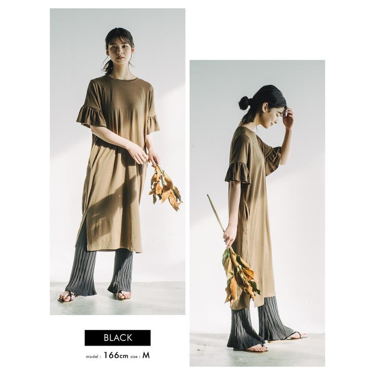 動くたびに表情豊かに揺れる！変形プリーツフレアパンツ | aquagarage | 詳細画像16 