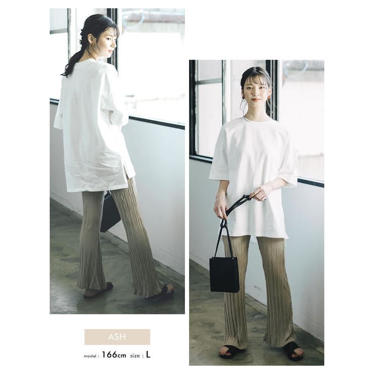 動くたびに表情豊かに揺れる！変形プリーツフレアパンツ | aquagarage | 詳細画像17 