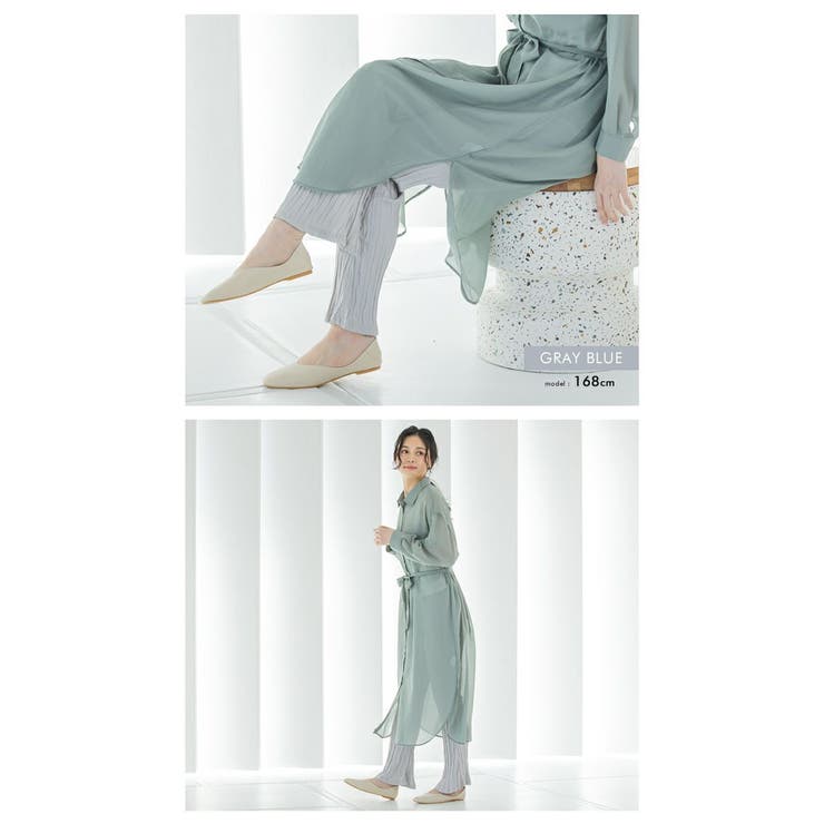 動くたびに表情豊かに揺れる！変形プリーツフレアパンツ | aquagarage | 詳細画像18 