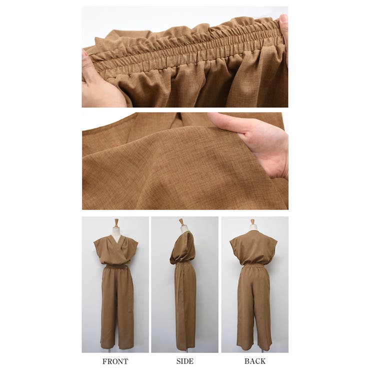 かぐれデッキサロペット　美品 カシュクールオールインワン サロペット サロペ[品番