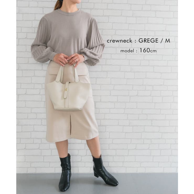 シンプルながら表情豊かに着映える！ハイネックプリーツ袖ニットトップス | aquagarage | 詳細画像14 