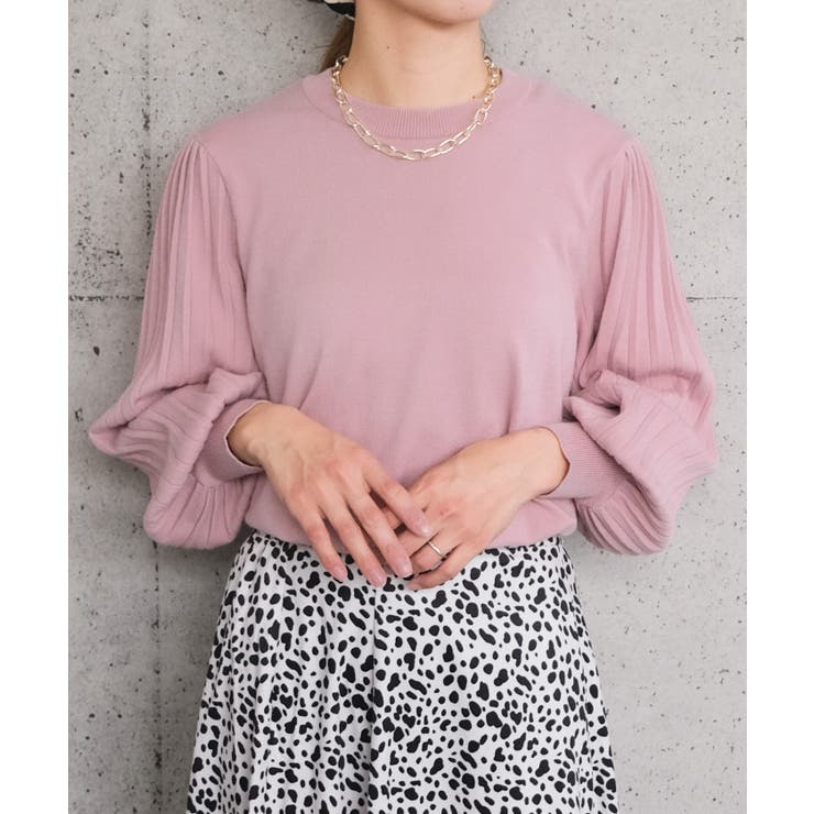 シンプルながら表情豊かに着映える！ハイネックプリーツ袖ニットトップス | aquagarage | 詳細画像9 