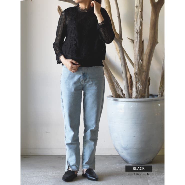 透け感が大人女性の魅力を引き出す！繊細な花レーストップス×インナーキャミセット | aquagarage | 詳細画像19 