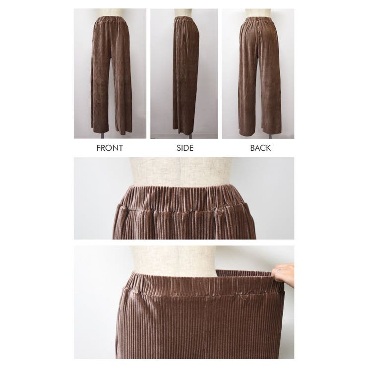 リラクシーな中にも洗練さを演出してくれる！セルフカットベロアリブパンツ | aquagarage | 詳細画像6 