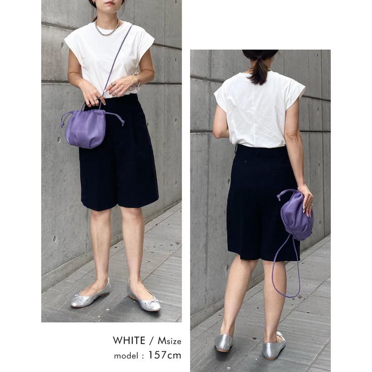 くるっと大き目に折り返した袖が目を引くデザイン！フレンチスリーブカットソー | aquagarage | 詳細画像11 