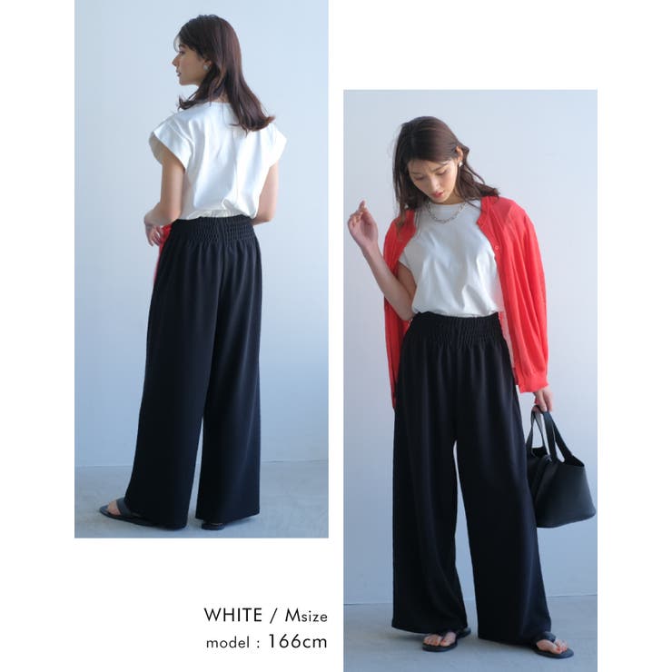 くるっと大き目に折り返した袖が目を引くデザイン！フレンチスリーブカットソー | aquagarage | 詳細画像17 