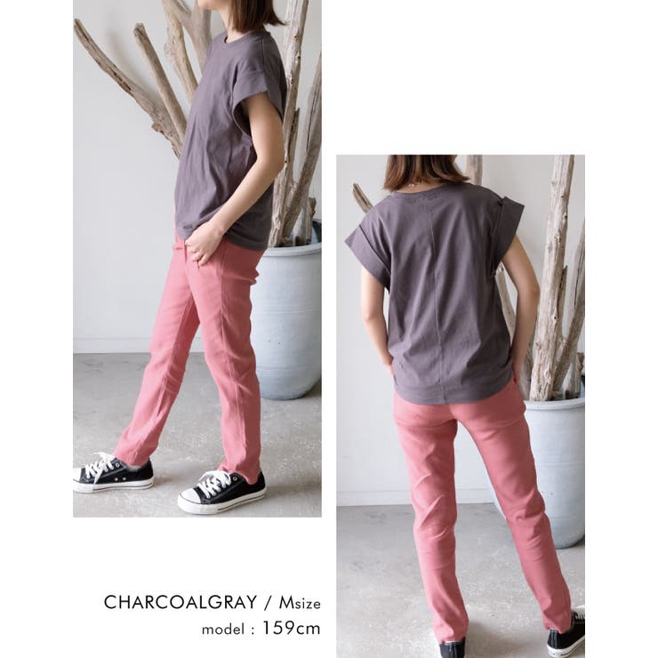 くるっと大き目に折り返した袖が目を引くデザイン！フレンチスリーブカットソー | aquagarage | 詳細画像18 