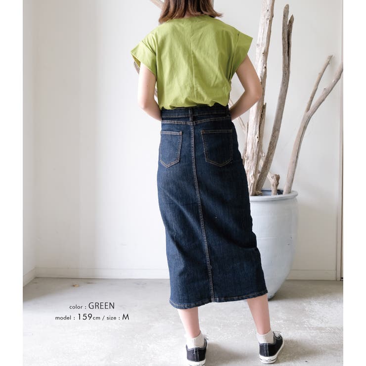 くるっと大き目に折り返した袖が目を引くデザイン！フレンチスリーブカットソー | aquagarage | 詳細画像23 