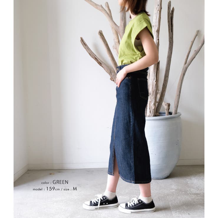 くるっと大き目に折り返した袖が目を引くデザイン！フレンチスリーブカットソー | aquagarage | 詳細画像24 