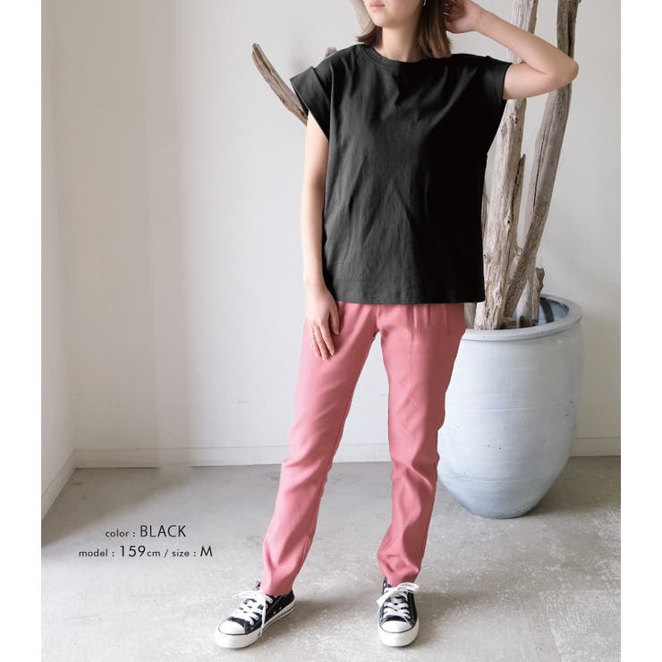 くるっと大き目に折り返した袖が目を引くデザイン！フレンチスリーブカットソー | aquagarage | 詳細画像25 