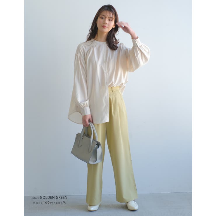 楽ちんなのにしっかりきちんと感。フロントタック入りワイドパンツ | aquagarage | 詳細画像17 