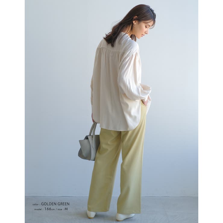 楽ちんなのにしっかりきちんと感。フロントタック入りワイドパンツ | aquagarage | 詳細画像18 