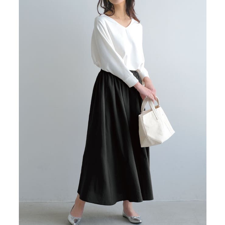 ブラック | ドライで涼しげな風合いを演出! リラックスフレアスカート | aquagarage