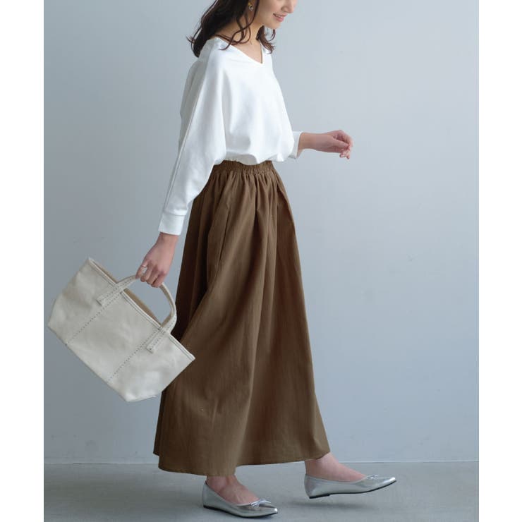ブラウン | ドライで涼しげな風合いを演出! リラックスフレアスカート | aquagarage