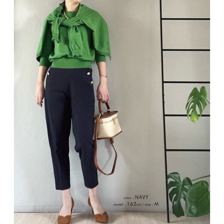 ゴールドボタンがスタイリッシュな雰囲気を演出！フロントボタンストレートパンツ | aquagarage | 詳細画像26 