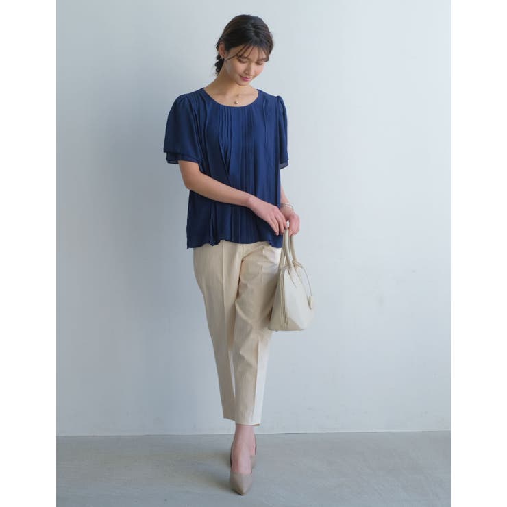 エクリュ | ゴールドボタンがスタイリッシュな雰囲気を演出！フロントボタンストレートパンツ | aquagarage