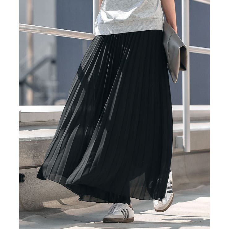 まるでスカートのようなボリューム感のシフォンプリーツワイドパンツ | aquagarage | 詳細画像14 