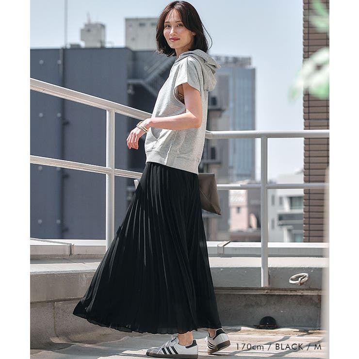 まるでスカートのようなボリューム感のシフォンプリーツワイドパンツ | aquagarage | 詳細画像16 