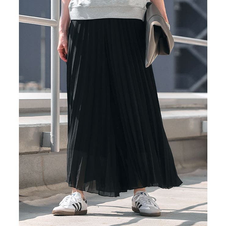 まるでスカートのようなボリューム感のシフォンプリーツワイドパンツ | aquagarage | 詳細画像12 