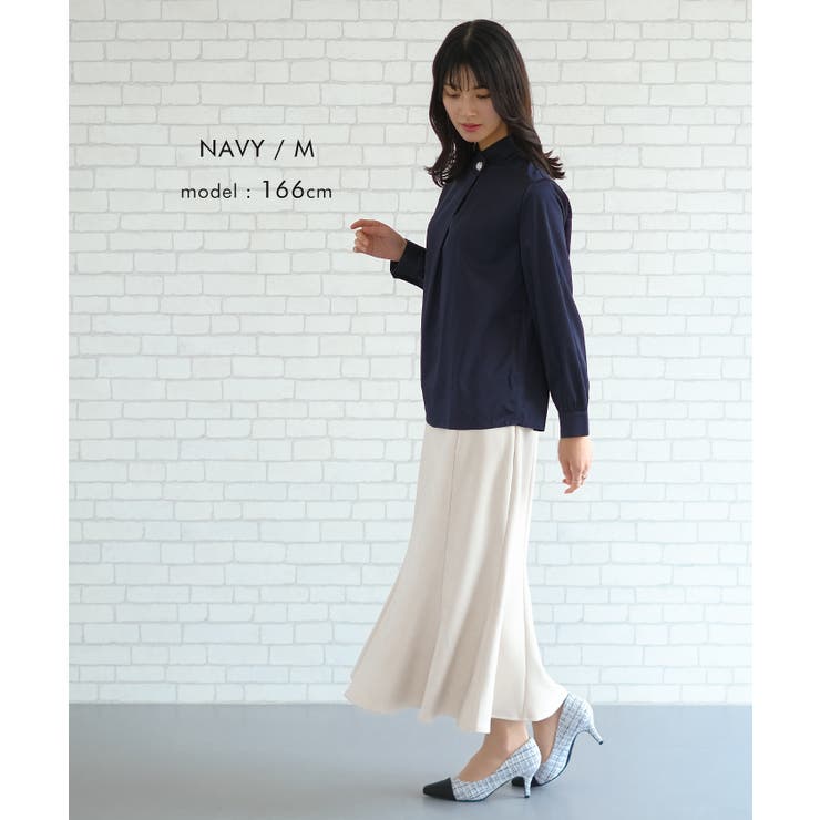 シンプルながら表情豊かに着映える！パールボタンブラウス | aquagarage | 詳細画像3 