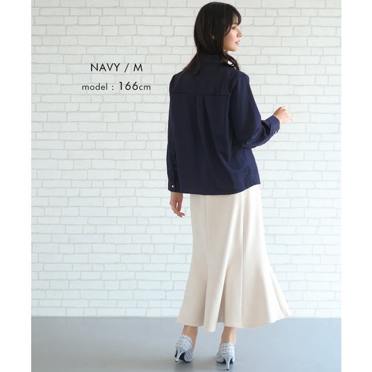 シンプルながら表情豊かに着映える！パールボタンブラウス | aquagarage | 詳細画像4 