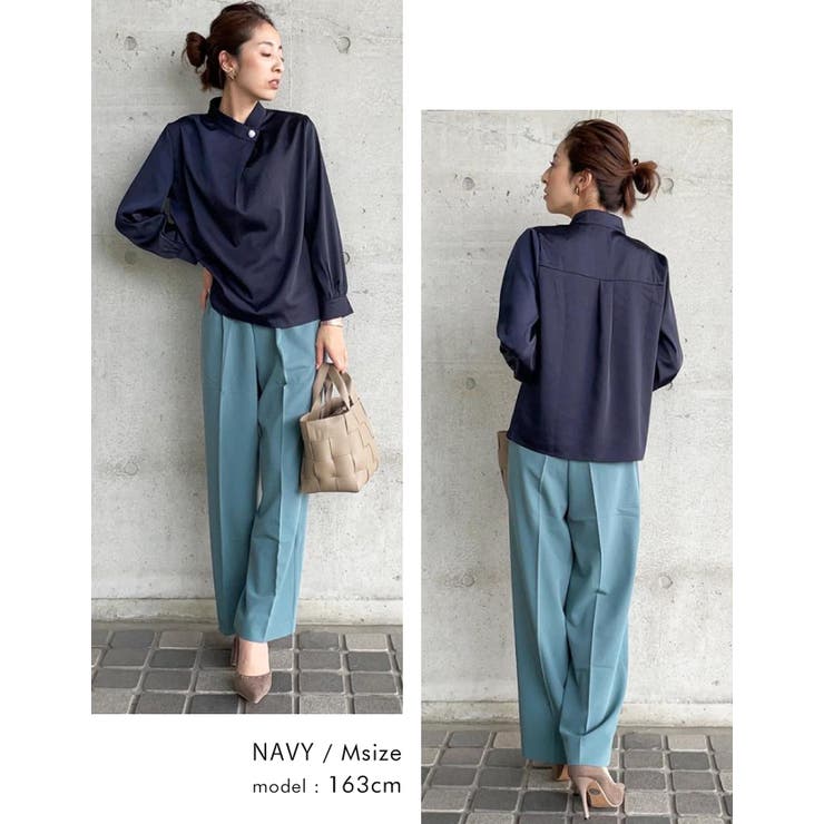 シンプルながら表情豊かに着映える！パールボタンブラウス | aquagarage | 詳細画像5 