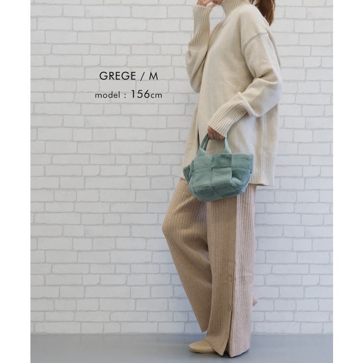 柔らかリブ編みでノンストレスな穿き心地！裾サイドボタンニットパンツ | aquagarage | 詳細画像10 