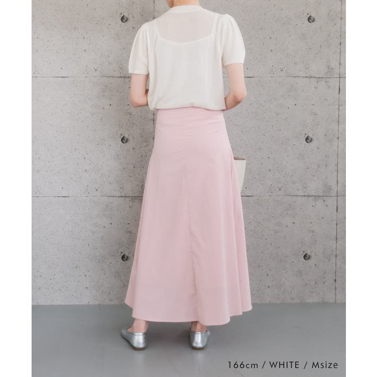 スカラップ仕上げの袖口が女性らしい柄編みサマーニットトップス | aquagarage | 詳細画像15 