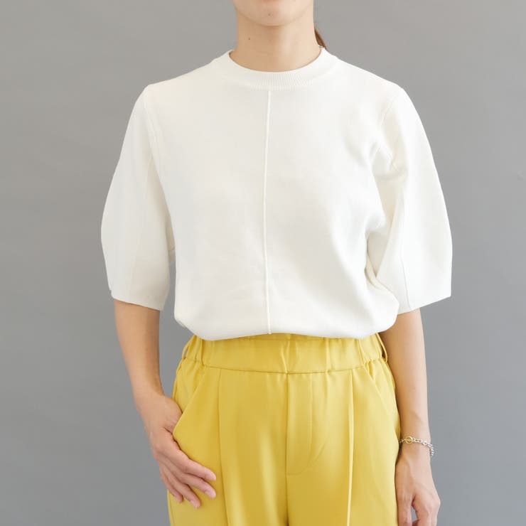 ホワイト | 大人の抜け感を演出♪センターシームニット | aquagarage