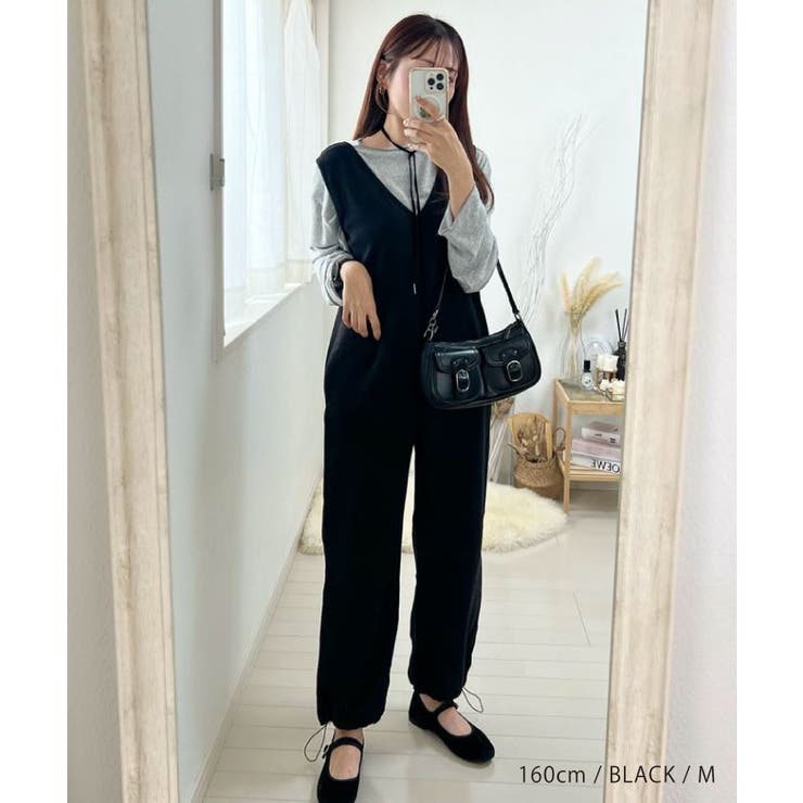 V×Uネックの前後2wayサロペット | aquagarage | 詳細画像4 