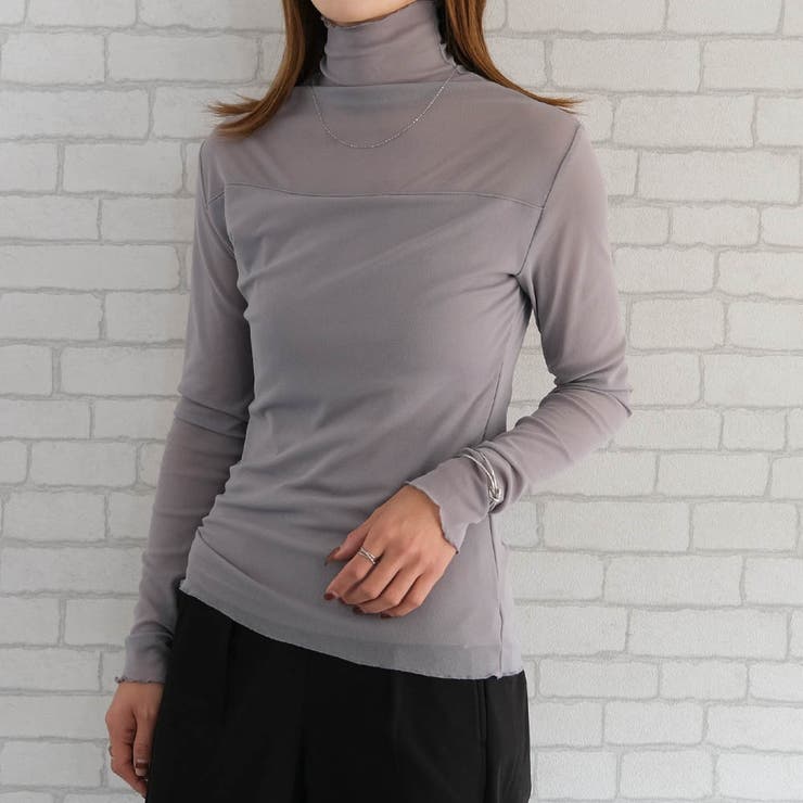 グレー | 裏起毛シアートップス  秋 冬 M L レディース | aquagarage