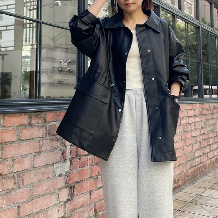 ドロストフェイクレザージャケット 秋 冬 M[品番：QU000008381