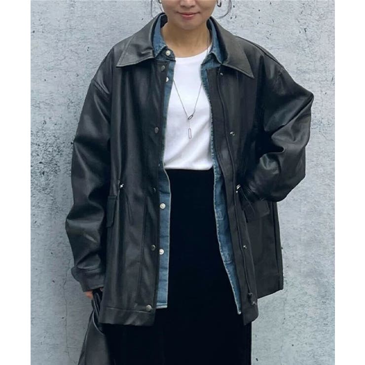 ドロストフェイクレザージャケット 秋 冬 M[品番：QU000008381