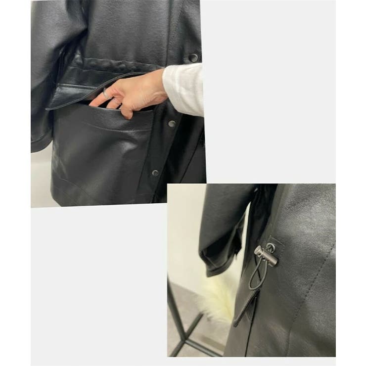 ドロストフェイクレザージャケット 秋 冬 M[品番：QU000008381
