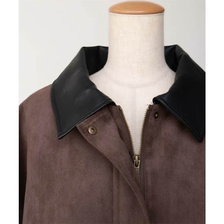 襟配色フェイクスエードジャケット 秋 冬 M | aquagarage | 詳細画像11 