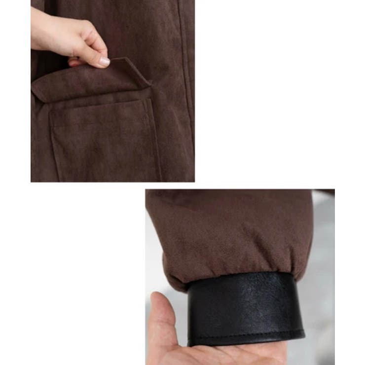 襟配色フェイクスエードジャケット 秋 冬 M | aquagarage | 詳細画像12 