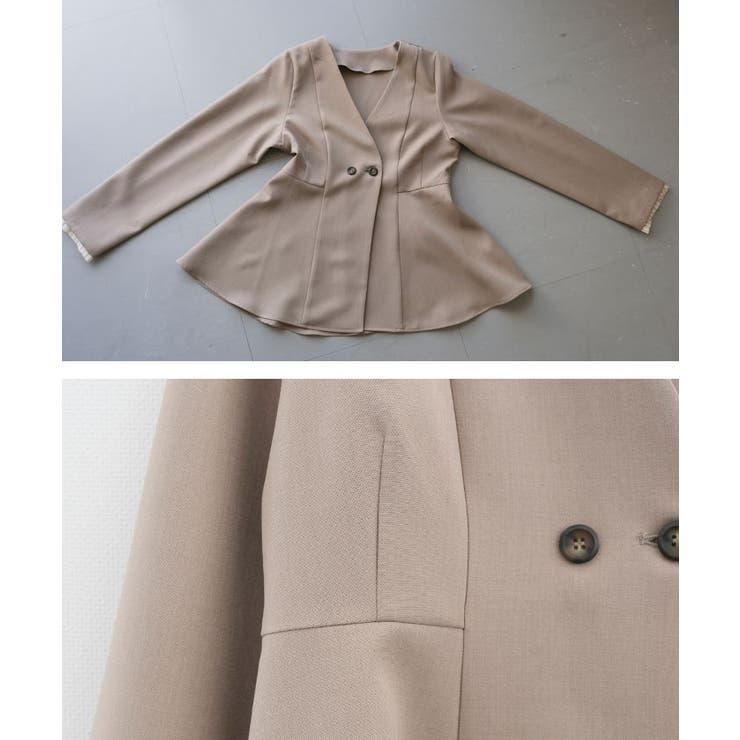 ノーカラーウエストシェイプペプラムジャケット 春 秋 M | aquagarage | 詳細画像21 