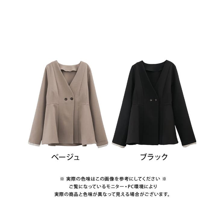 ノーカラーウエストシェイプペプラムジャケット 春 秋 M | aquagarage | 詳細画像27 