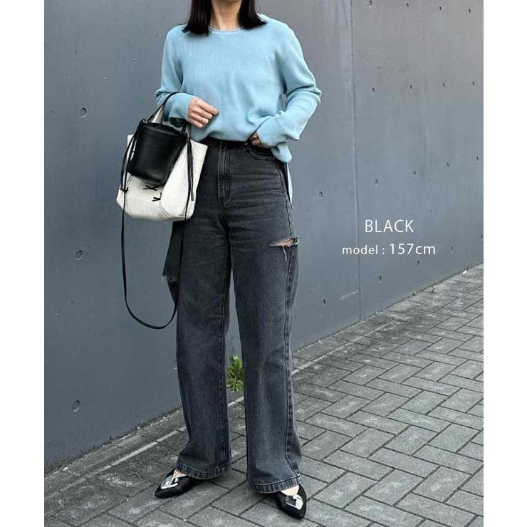 トレンドを着こなせるダメージストレートデニムパンツ | aquagarage | 詳細画像10 