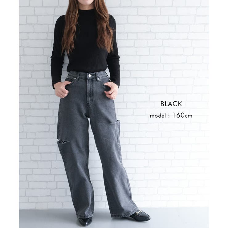 トレンドを着こなせるダメージストレートデニムパンツ | aquagarage | 詳細画像12 