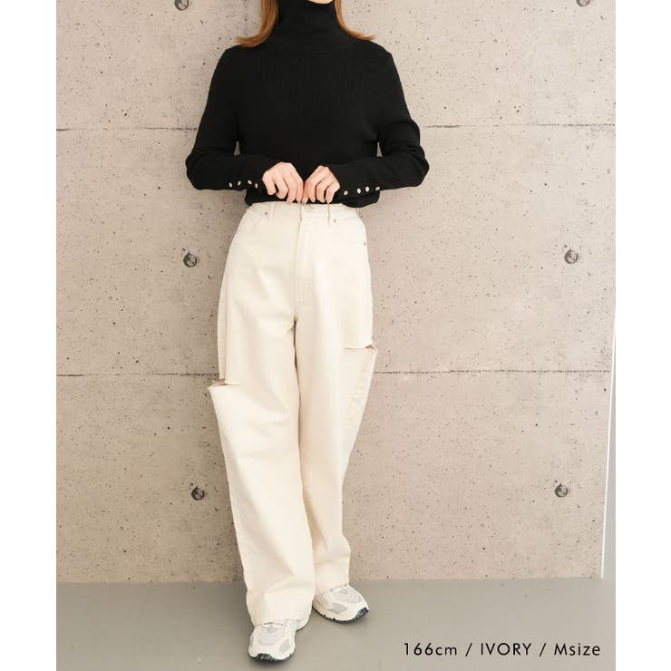 トレンドを着こなせるダメージストレートデニムパンツ | aquagarage | 詳細画像13 