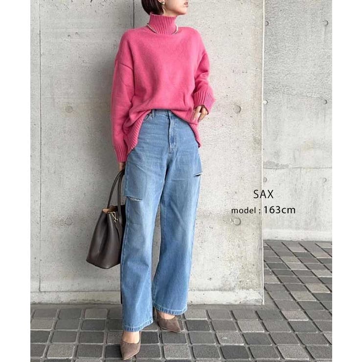 トレンドを着こなせるダメージストレートデニムパンツ | aquagarage | 詳細画像5 