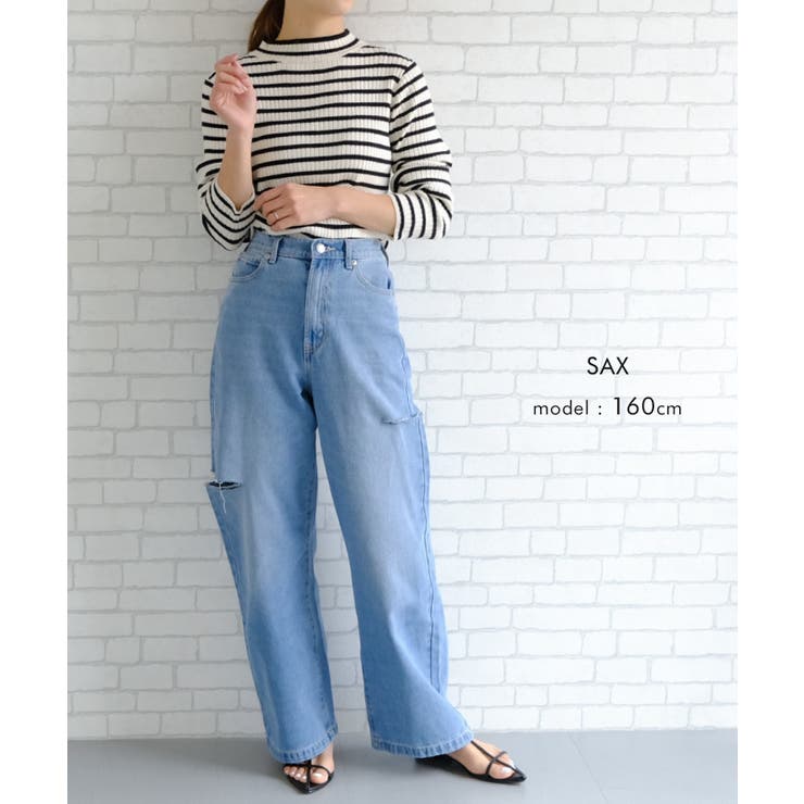 トレンドを着こなせるダメージストレートデニムパンツ | aquagarage | 詳細画像6 