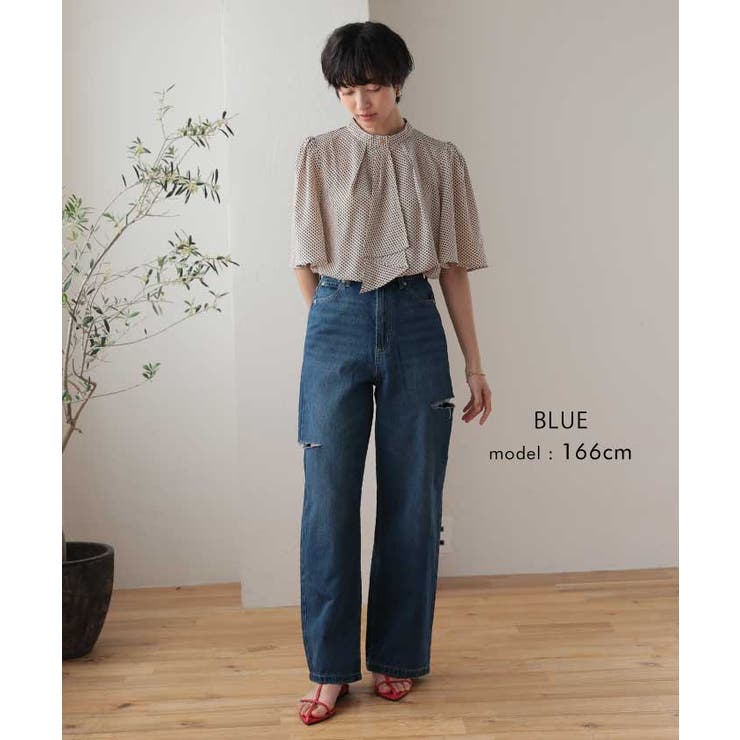 トレンドを着こなせるダメージストレートデニムパンツ | aquagarage | 詳細画像7 