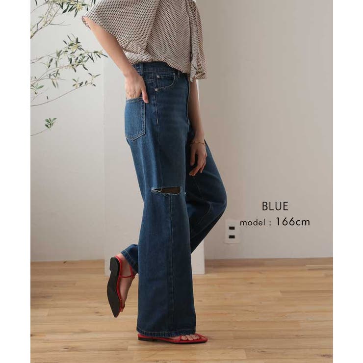 トレンドを着こなせるダメージストレートデニムパンツ | aquagarage | 詳細画像8 